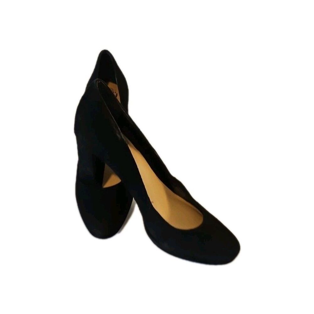 Vince Camuto Black Suede Block Heel Pumps - Size 7.5
